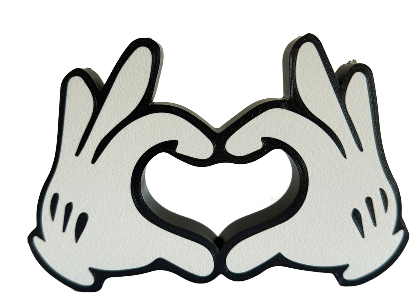 Mickey - Mãos com Coração - 3D (2 Cores)